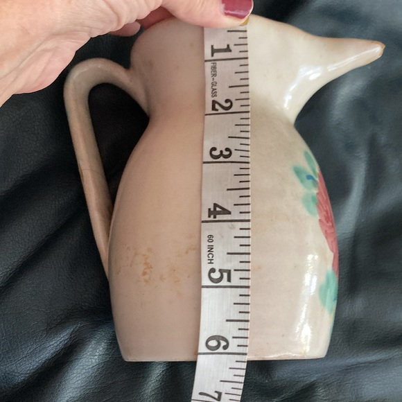 Vintage DERUTA Italian Pottery Rose floral Pitcher Shabby Ceramic Made Italy - Picture 11 of 12